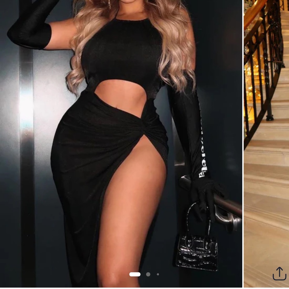 Chic Black Cut-Out Dress